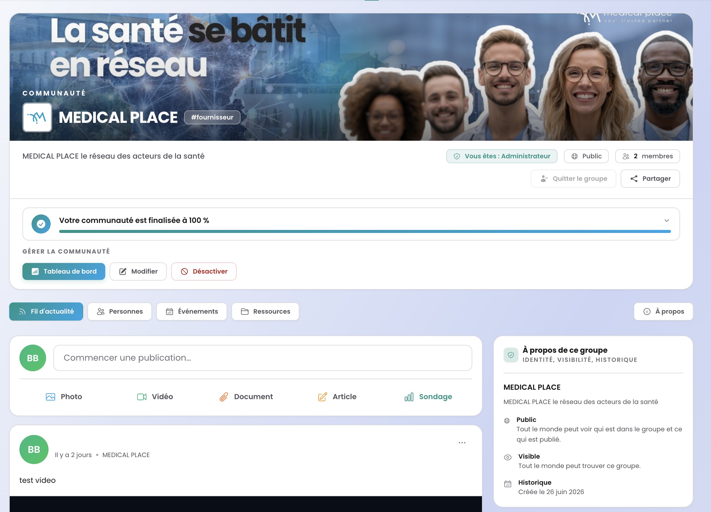 Capture d'écran — communautés